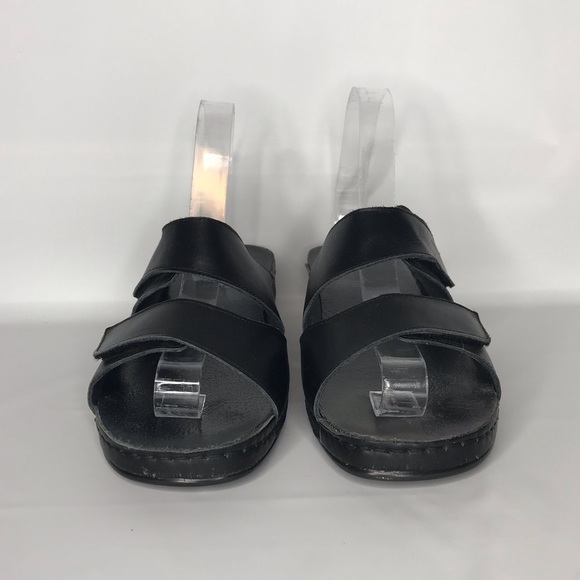 Spring Step Black Leather Slide On Sandal Womens 9.5 US ‎ 41 EU Casual Beachwear - Picture 3 of 14
